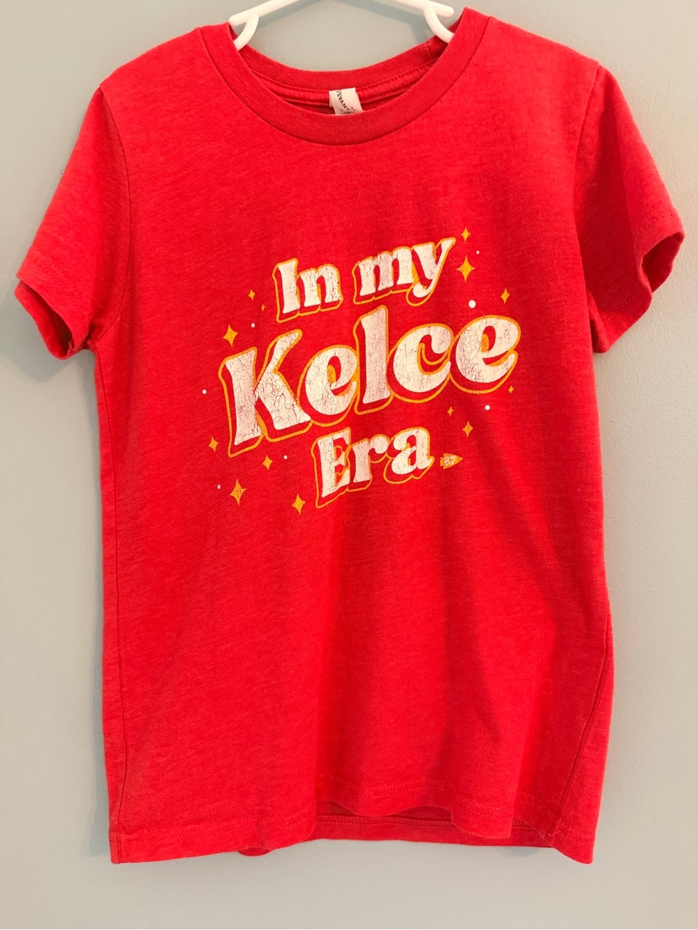 Bella Canvas Red Kids 'In My Kelce Era' Graphic Tee